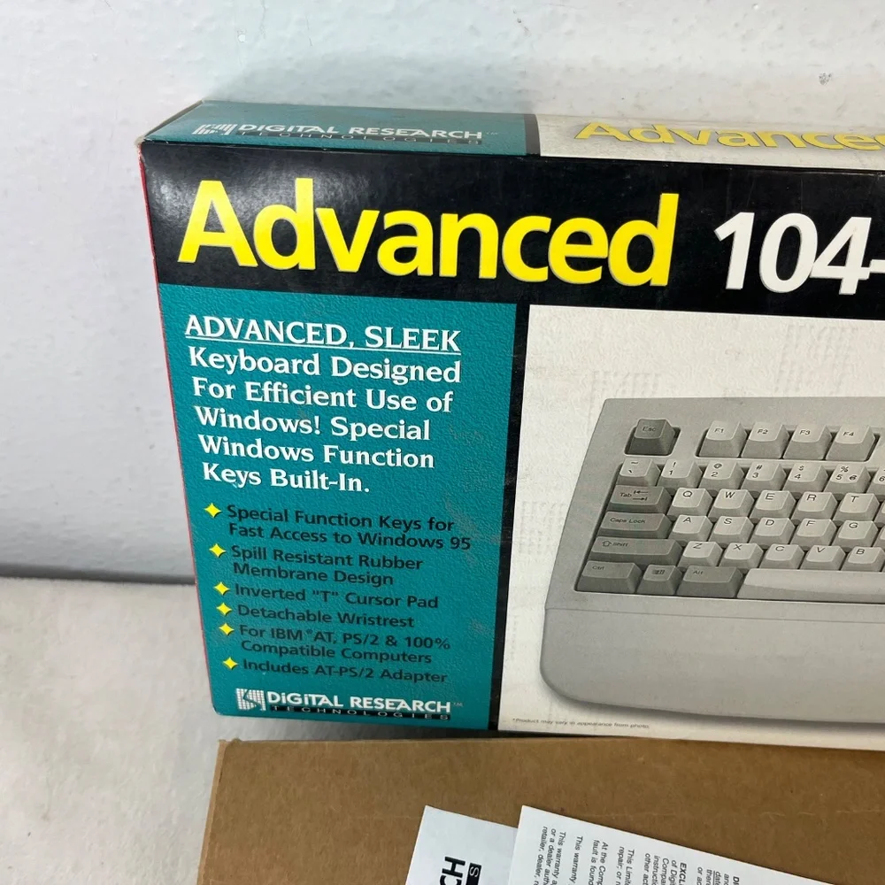 Vintage Digital Research Advanced 104-Key Windows Keyboard Scorpius 98A Plus NEW